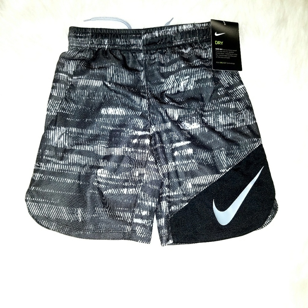 Nike Black and Wolf Gray Shorts - Size 7